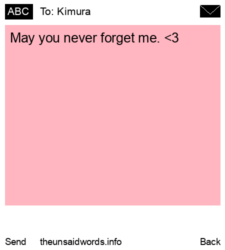 unsent message to Kimura