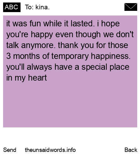 unsent message to kina.