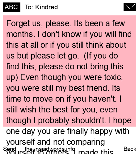unsent message to Kindred