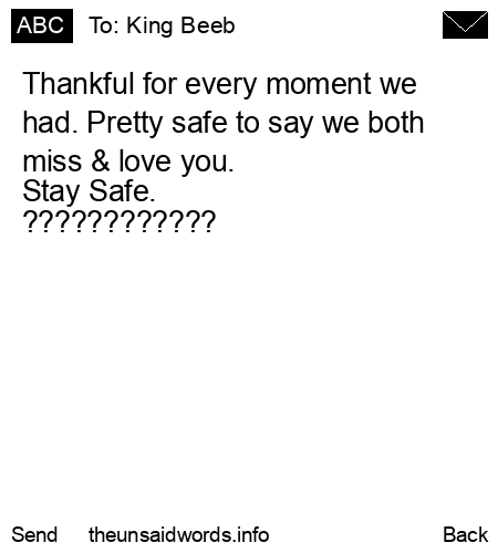 unsent message to King Beeb