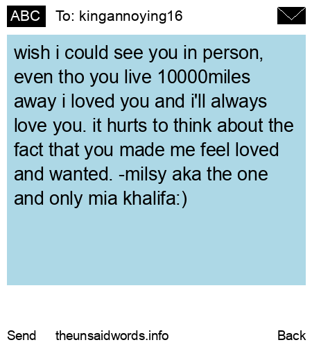 unsent message to kingannoying16