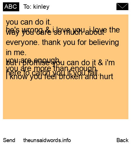 unsent message to kinley