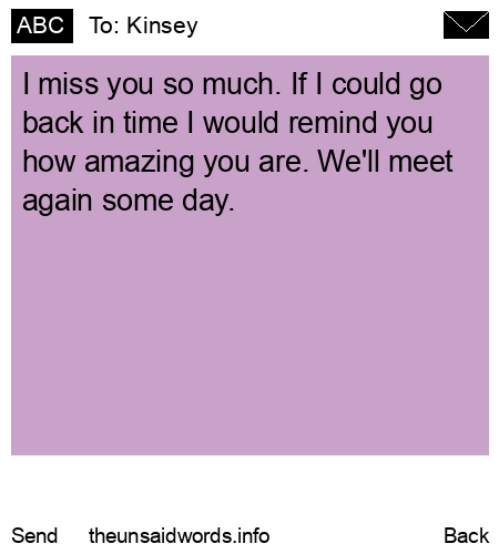 unsent message to Kinsey