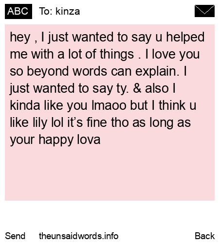 unsent message to kinza