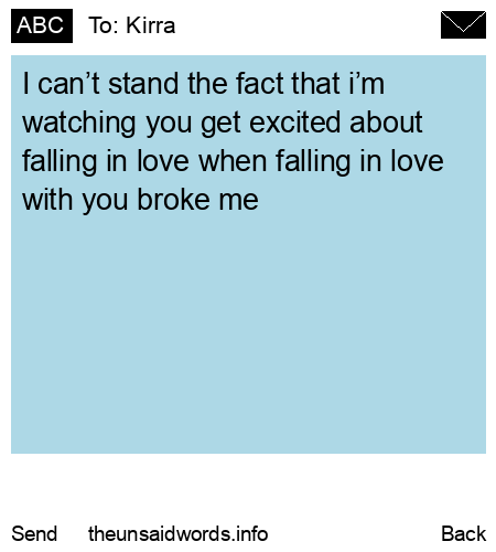 unsent message to Kirra