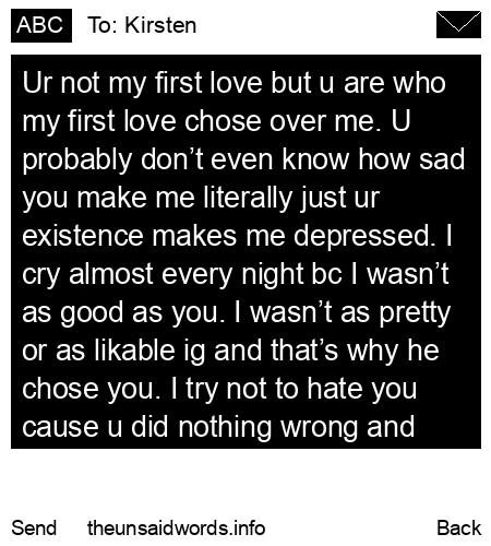 unsent message to Kirsten