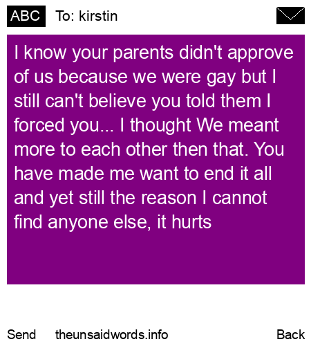 unsent message to kirstin