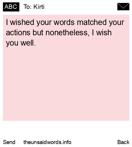 unsent message to Kirti