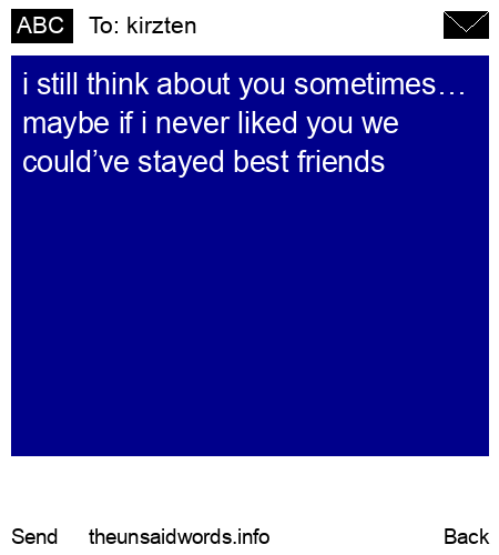 unsent message to kirzten