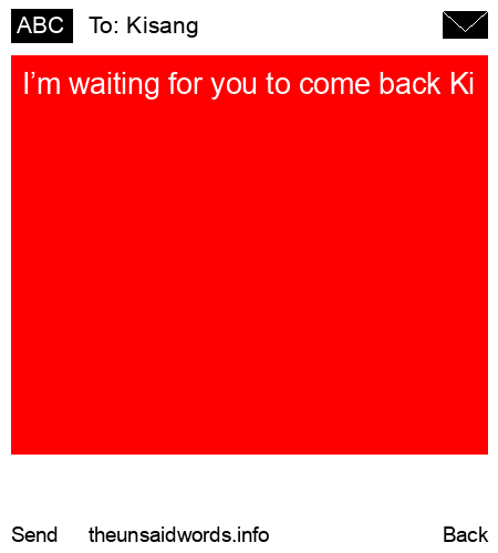 unsent message to Kisang