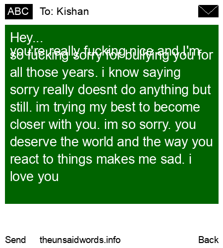 unsent message to Kishan