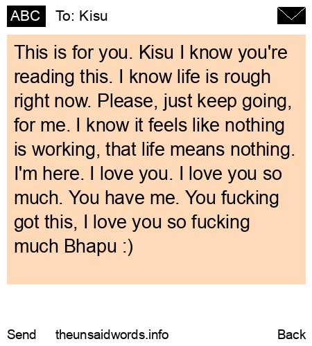 unsent message to Kisu