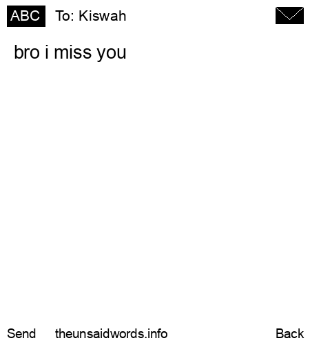 unsent message to Kiswah