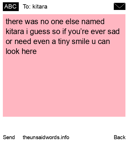 unsent message to kitara