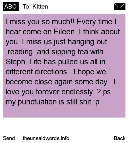 unsent message to Kitten