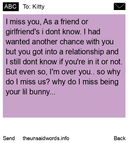 unsent message to Kitty