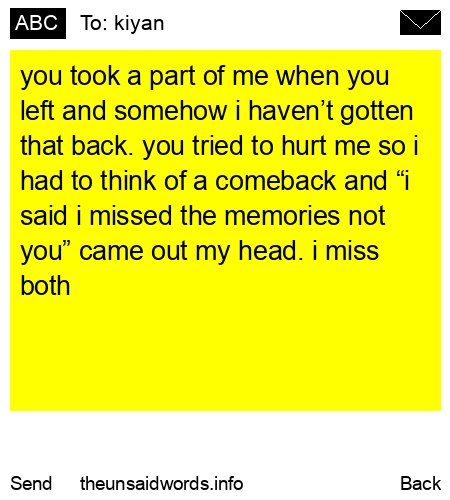 unsent message to kiyan