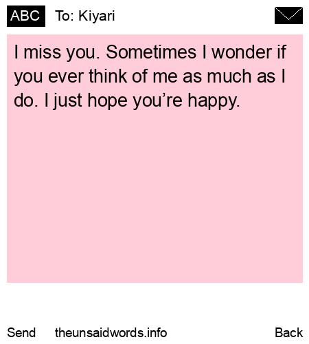 unsent message to Kiyari