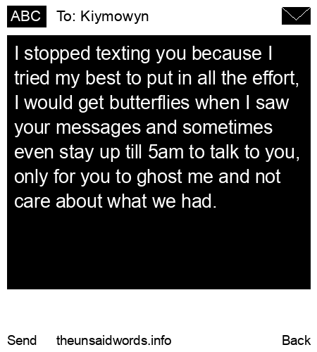 unsent message to Kiymowyn