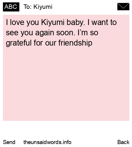 unsent message to Kiyumi 