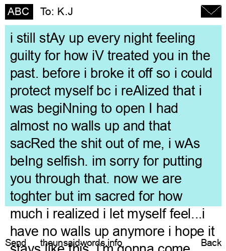 unsent message to K.J