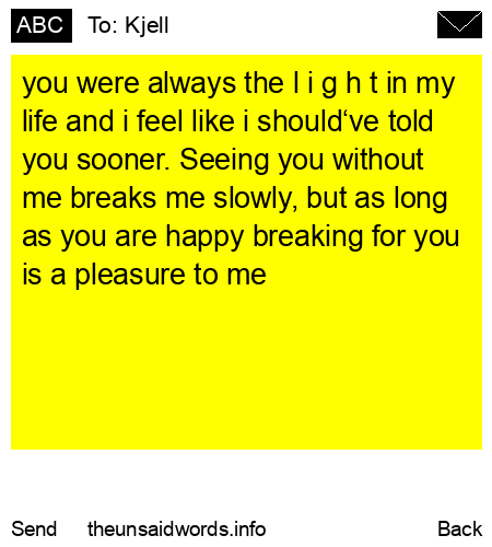 unsent message to Kjell