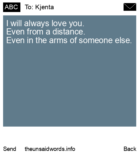 unsent message to Kjenta