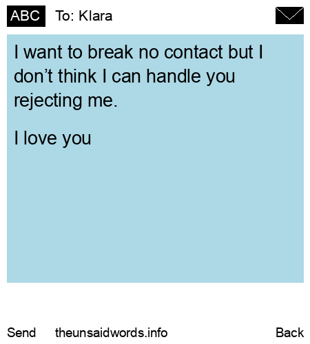 unsent message to Klara
