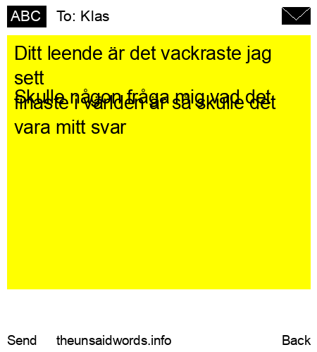 unsent message to Klas