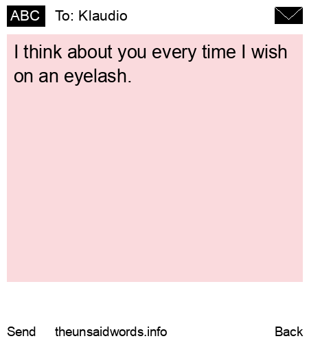 unsent message to Klaudio