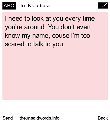 unsent message to Klaudiusz