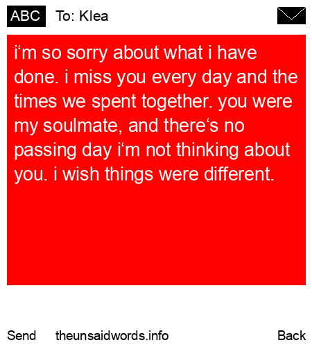 unsent message to Klea