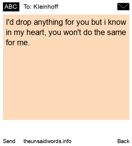 unsent message to Kleinhoff 