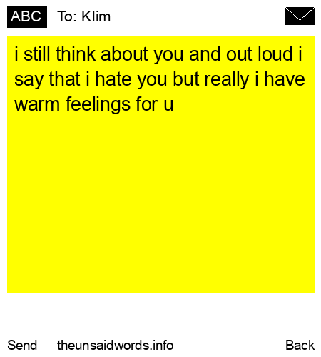 unsent message to Klim
