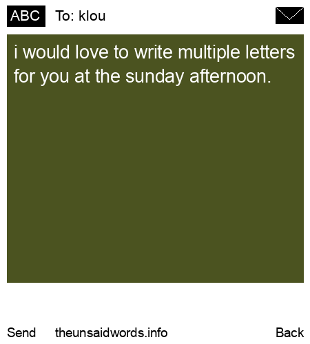 unsent message to klou