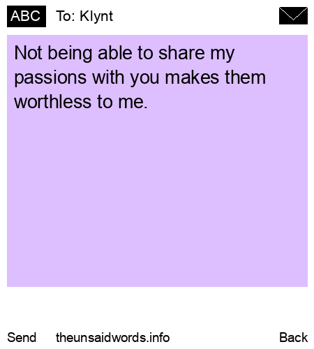 unsent message to Klynt