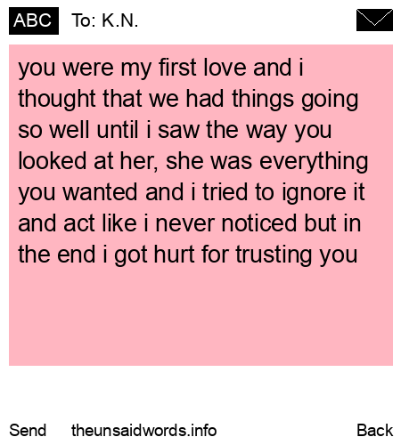 unsent message to K.N.
