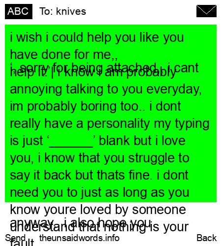 unsent message to knives