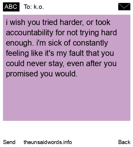 unsent message to k.o.