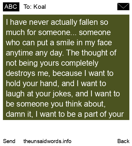 unsent message to Koal