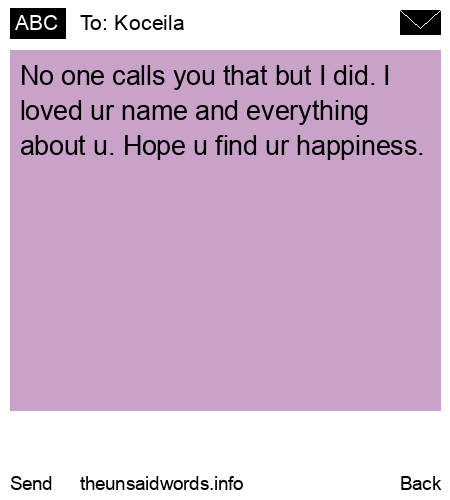 unsent message to Koceila