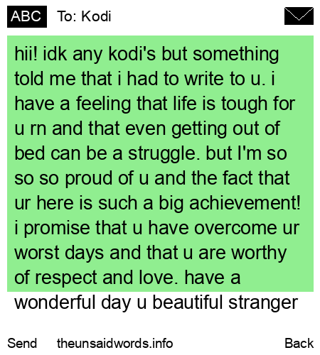 unsent message to Kodi