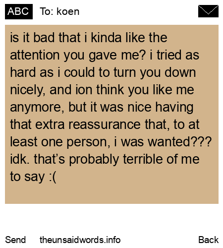unsent message to koen