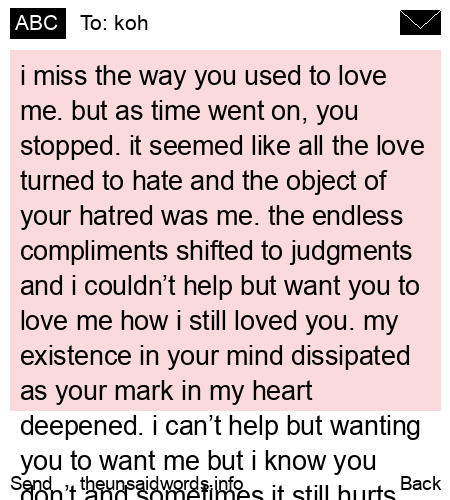 unsent message to koh
