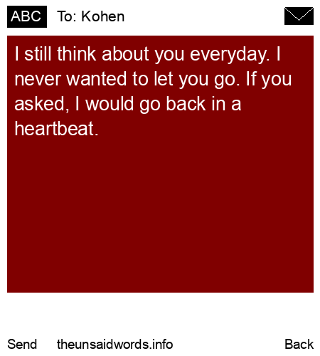 unsent message to Kohen
