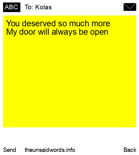 unsent message to Kolas