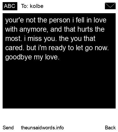 unsent message to kolbe