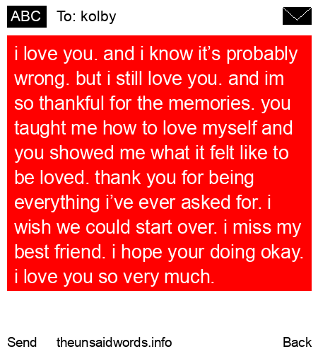 unsent message to kolby