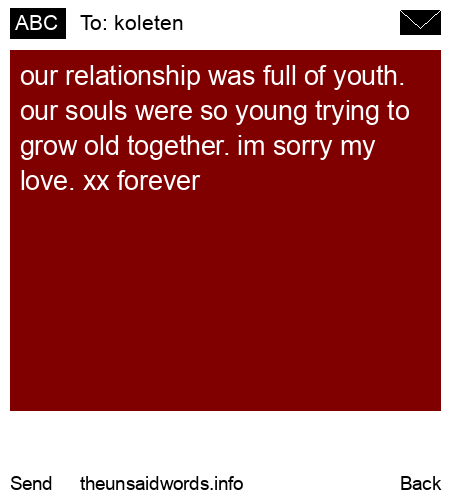 unsent message to koleten