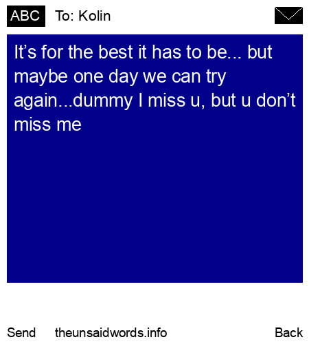 unsent message to Kolin